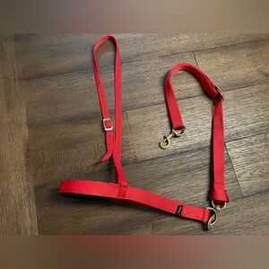 Horse Tack - Red Weaver Nylon Western Tie Down Noseband & Strap